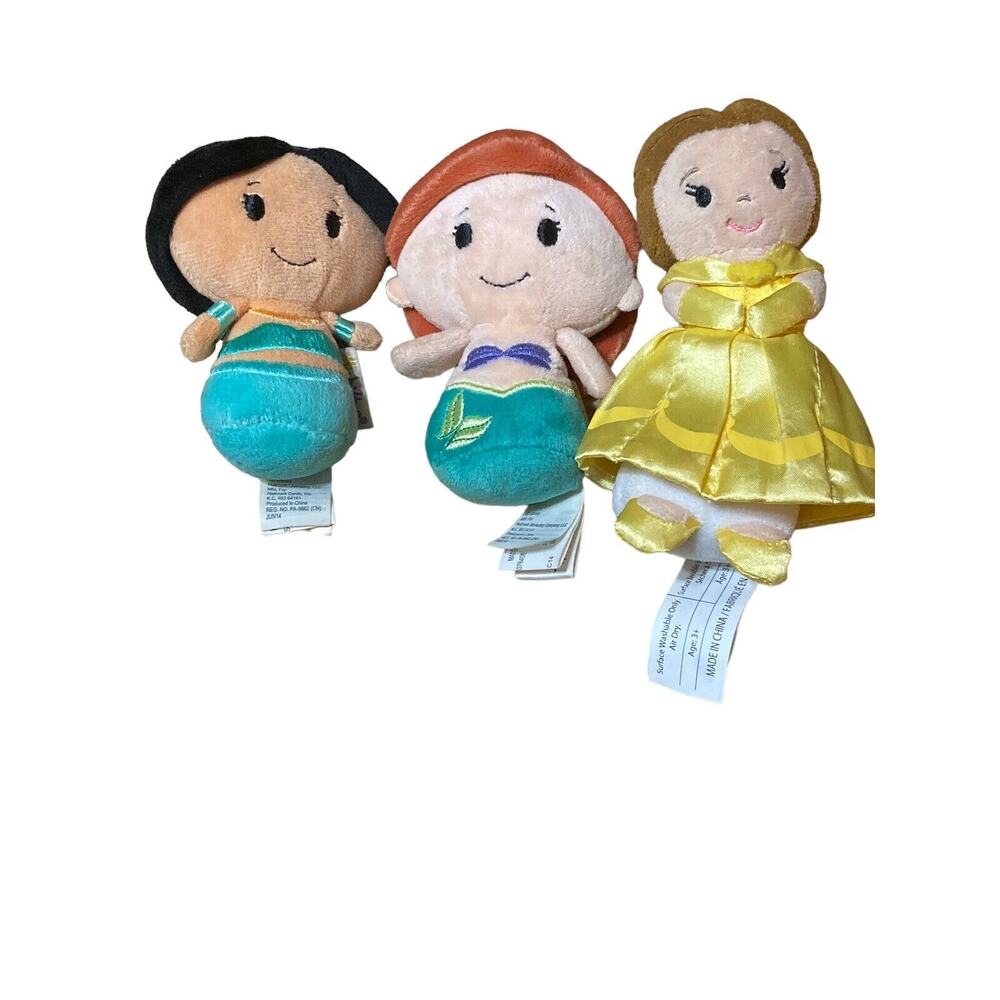 Hallmark Itty Bittys Disney Princess Ariel & Jasmine Lot of 2 Plus Belle Plush